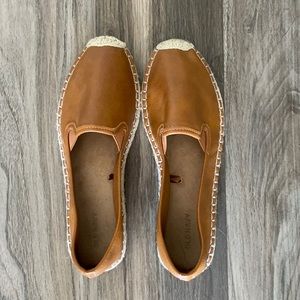 Faux leather flats
